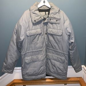 Gray down jacket